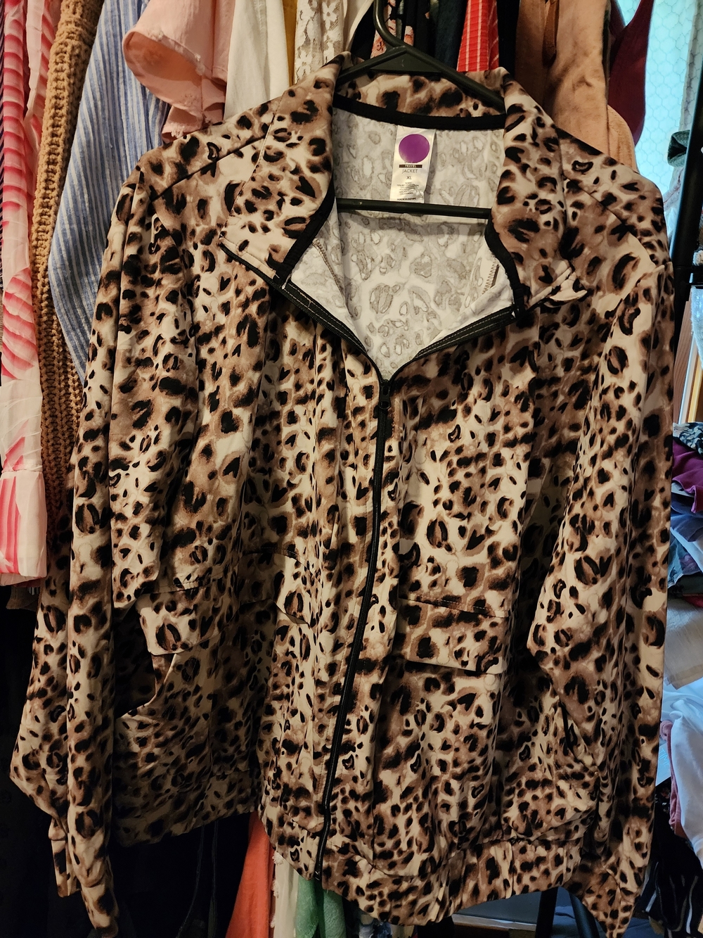 2  Zip Jackets Leopard & Olive Green